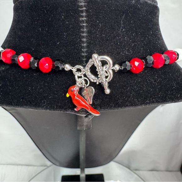 Cardinals Glass & Crystals Beaded Jewelry Set - Picture 3 of 7